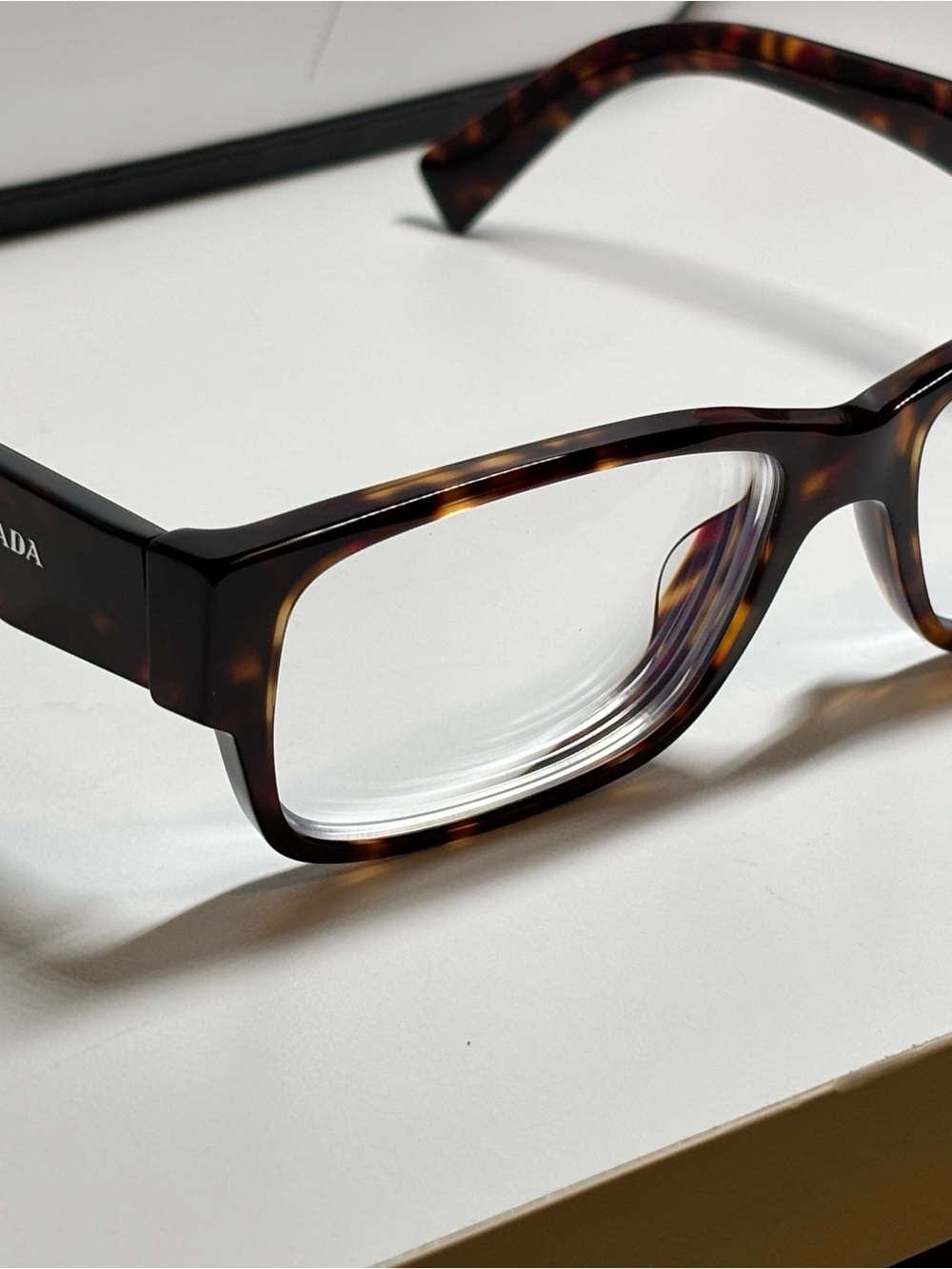 Prada Tortoise Rectangular Eyeglasses with prescription - Brown Tortoise